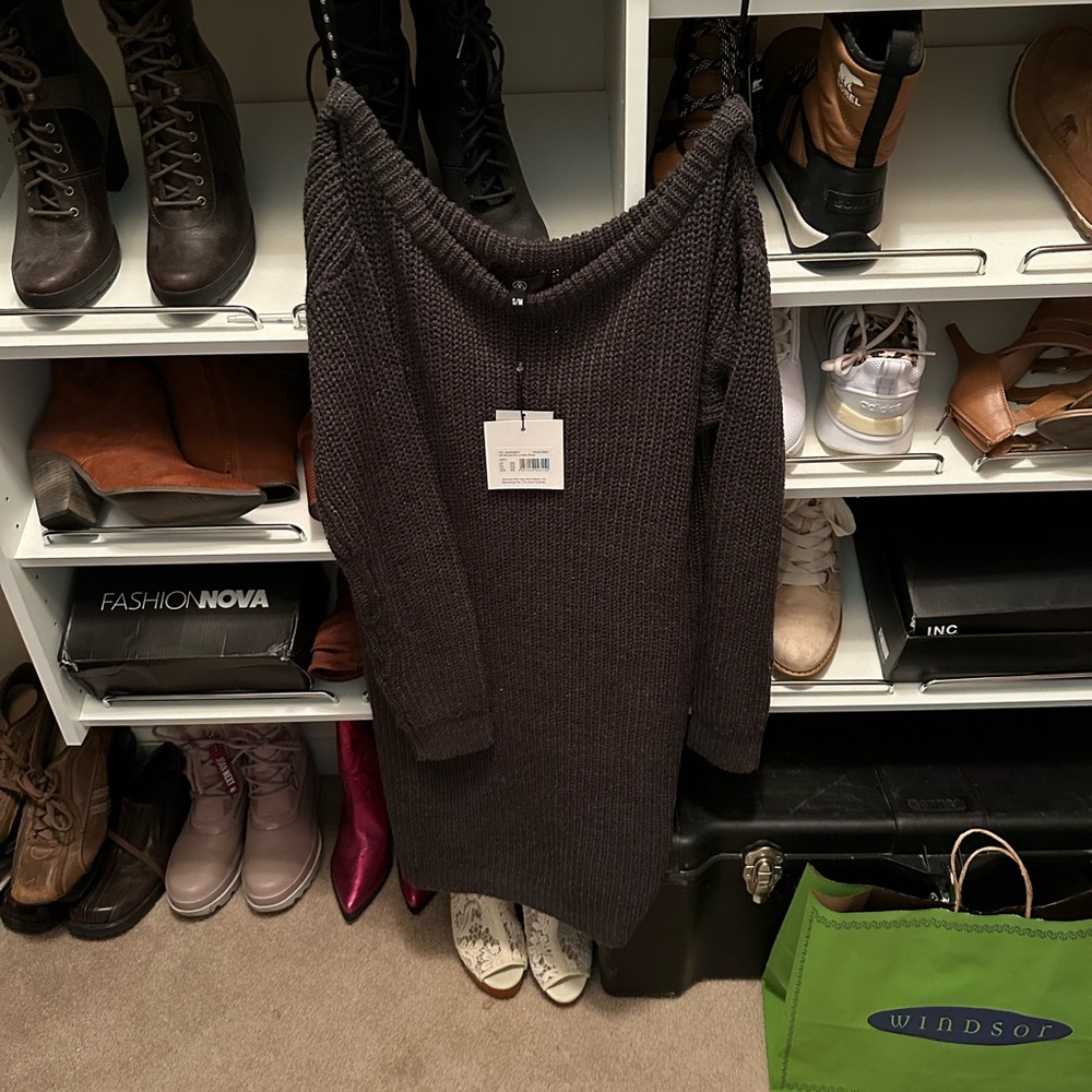 Missguided off the shoulder sweater dress